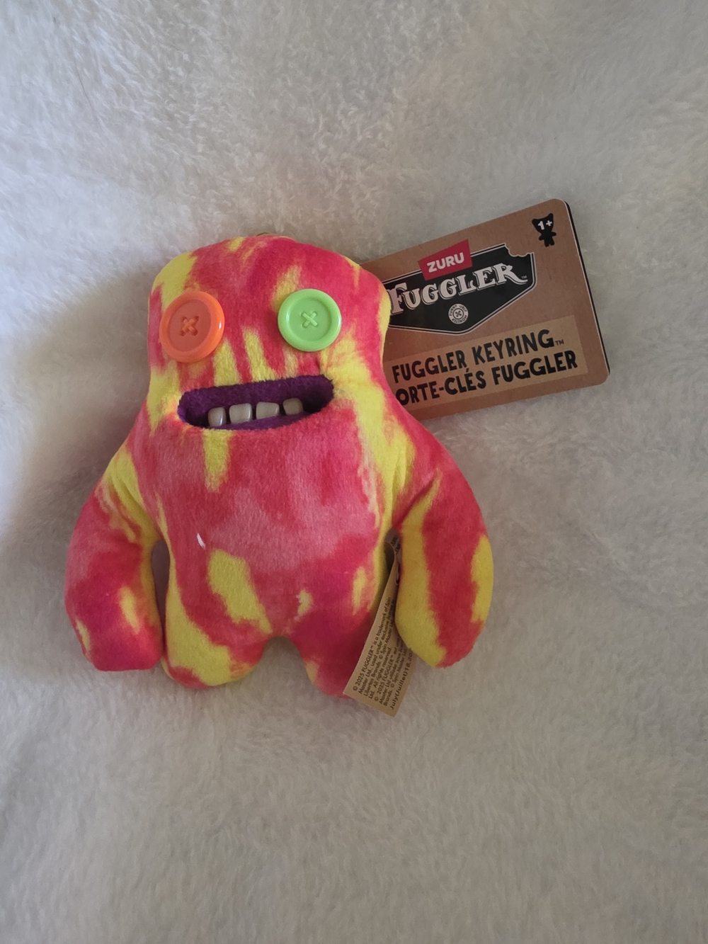 NWT Zuru Fuggler Keyring Sasquoosh Series 6 Tie Dye Plush Monster Bag Charm 5"